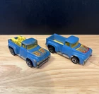 Vintage Hot Wheels Hi-Tail Hauler Blue 1973 Hong Kong Lot of 2, See Pics