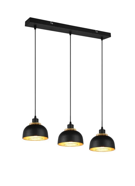 Trio Leuchten Pendelleuchte Punch 3Xe27, Schwarz Matt Deckenlampen &-image