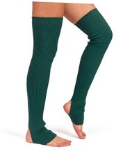 Womens Wool Leg Warmers Winter 28'' Thigh High Long Legwarmers 80s for Green