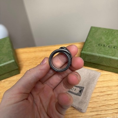 Gucci Silver Garden Snake Coil Ring - 13 IT / 6½ US - $425