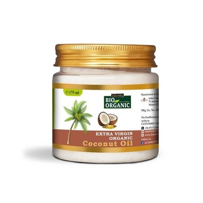 INDUS VALLEY Extra Virgin Organic Coconut Oil 175ml For Body, Hair & Skin Care