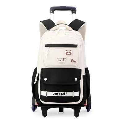 Boys Rolling Backpack For School Kids Bags With Wheels Trolley Black Bag