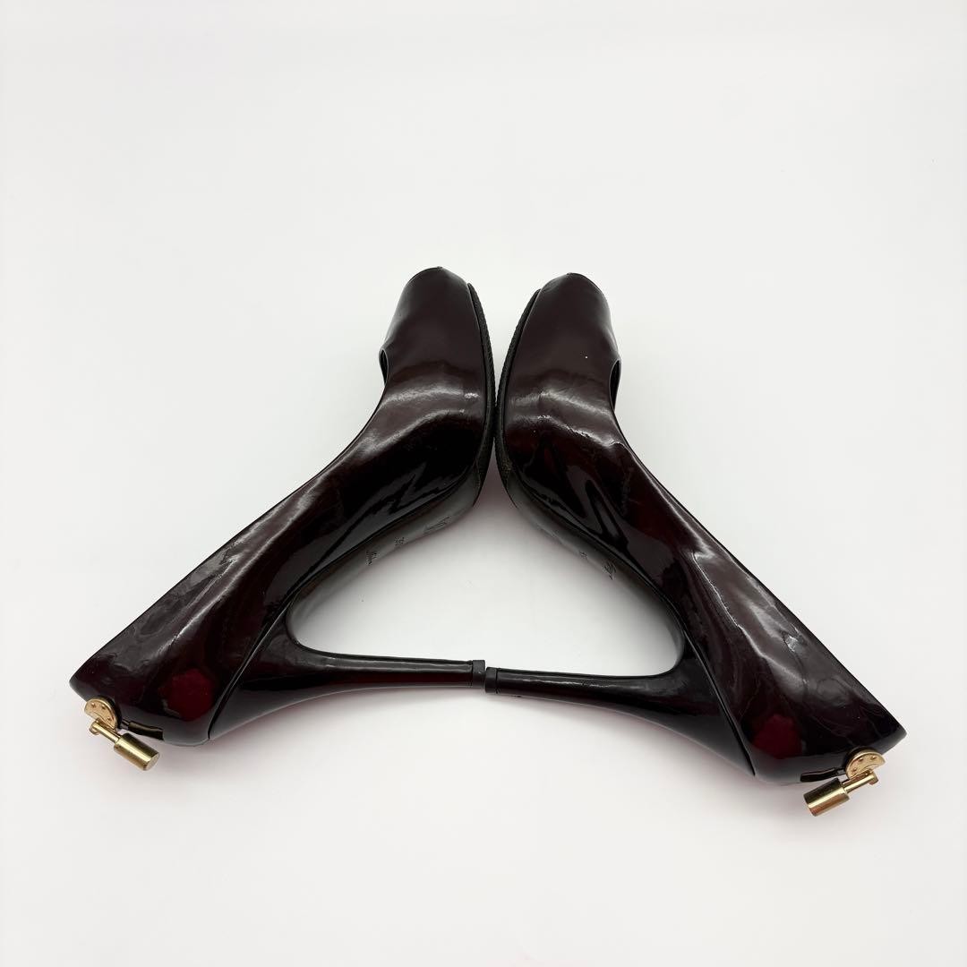 LOUIS VUITTON Pumps Heel Leather Dark Brown EU 35.5 135340K Authentic thumbnail 14