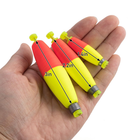 Dr.Fish 5 Pack Cigar Fishing Bobbers 1.4", Green/Fluorescent Yellow-5