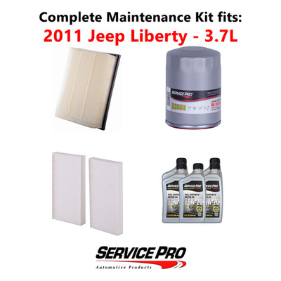 2011 Jeep Liberty 3.7L Complete Oil, Air & Cabin Filter Kit (5W-20)