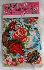 VTG Victorian Floral Flower Basket Paper Die Cuts Hazel Pearson Handicrafts