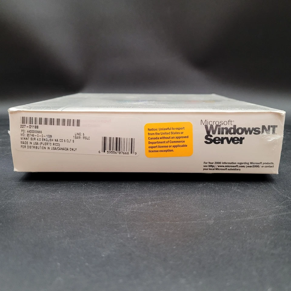 New Microsoft Windows NT WindowsNT Server v4.0 5 CAL Sealed Box Vintage Software - Image 3 of 4