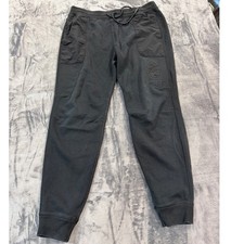 Abercrombie Fitch Joggers Mens Black Embossed Logo Fleece Sweatpants Medium