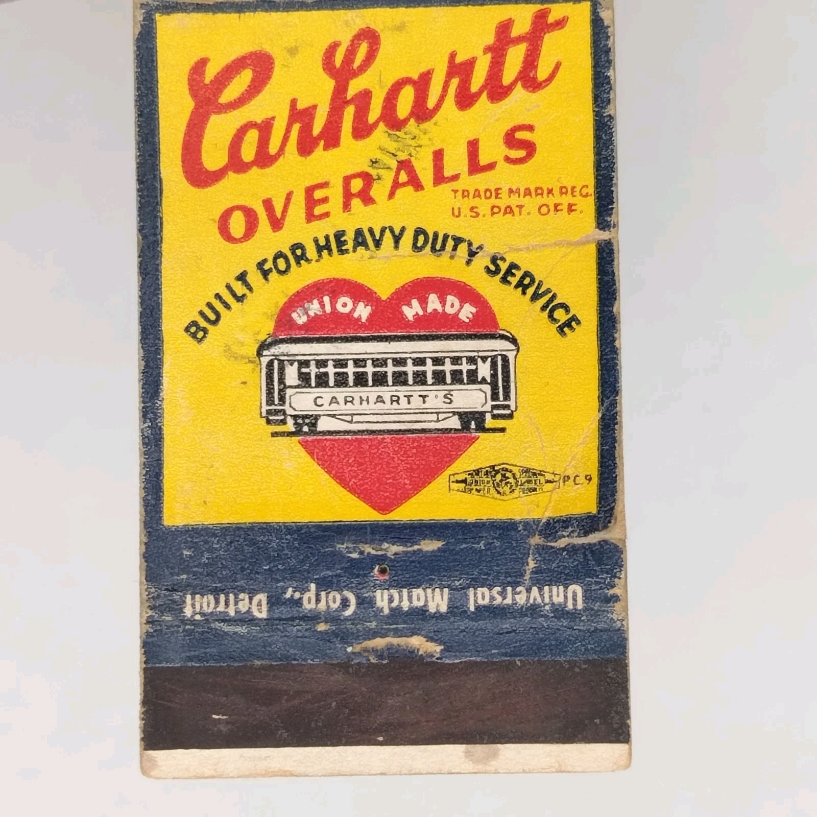 Vintage Matchbook Cover Carhartt Overalls Workwear Girard Ohio Charles Shops
