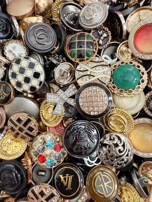 20PC Vintage Rhinestone Gemstone Metal Shank Metal Buttons Assortment
