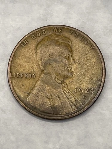 1924 D Lincoln Wheat Cent F Fine Penny 1c Coin SKU:I22579