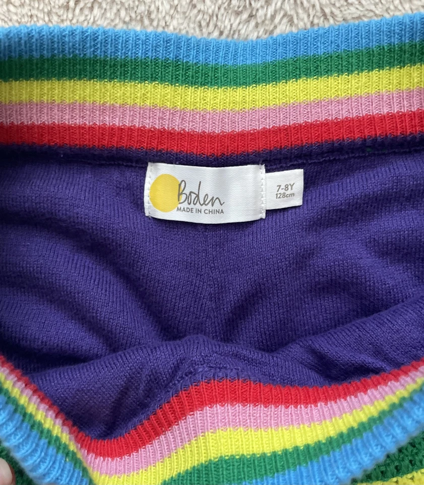 Boden девочек крючком Rainbow полоски трикотажа натяжной шорты размер 7-8Y - Изображение 2 из 4