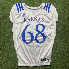 Player Worn Kansas KU Jayhawks #68 Adidas Practice Jersey-team Issued-2021 White