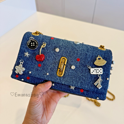 Marc Jacobs The Trinket Charm Denim Dual Chain Mini Bag