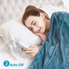 Warm 50'' x 60'' Electric Heated Throw Blanket Fast Heating Flannel Blanket Gift