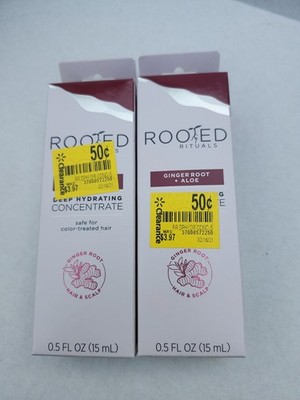 2 x Rooted Rituals Ginger Root + Aloe Deep Hydrating Concentrate 0.5fl oz 15mL
