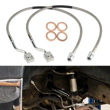 89370 Front Extended Brake Lines Flexible Stainless Steel Braided Hose For 20...