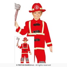 Deluxe Fireman Firefighter Kids Occupations Fancy Dress Costume Boys Girls Age 3