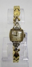 Vintage Ladies Bulova Two Tone 10k Rolled Gold Manual Analog 17mm Wrist Watch