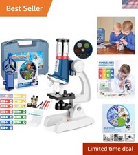 Kids 58-Piece Microscope Kit with LED Light - Perfect for Young Scientists