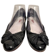 Vintage 9West Womens Black Patent Leather Low Wedge Heel Sz 9 N 80’s 90’s Retro