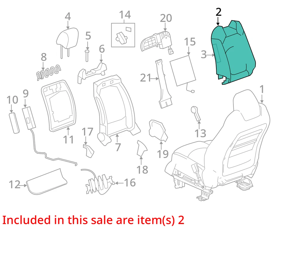 2013-2017 GMC ACADIA ACADIA ОГРАНИЧЕННЫЙ ЧЕХОЛ ASM-F/SEAT BK DUNE 23325539 - НОВЫЙ OEM - Изображение 3 из 4