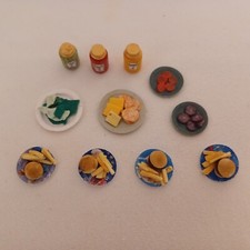 Miniature dollhouse accessories lot Hamburger fries condiments food