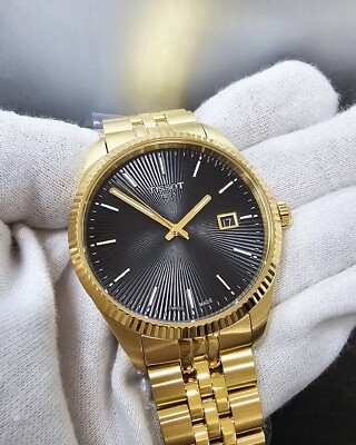 TISSOT Ballade Quartz 40mm Black Dial Gold PVD Men's Watch T156.410.33.051.00