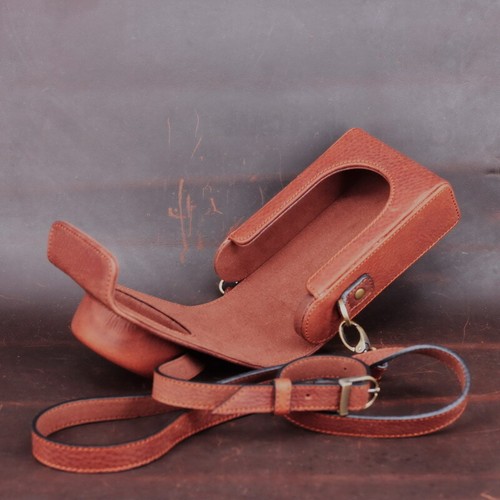 Genuine leather Camera Case Cover Full Body Fit For Fujifilm X-100V Brown Bag - Picture 7 of 10