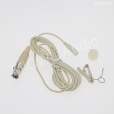 Beige ME2 Lapel Microphones for Shure SLX ULX  Wireless Lavalier Mic System 4Pin