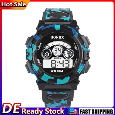 5pc sOutdoor Multifunction Waterproof Sports Electronic Watches (Black) De