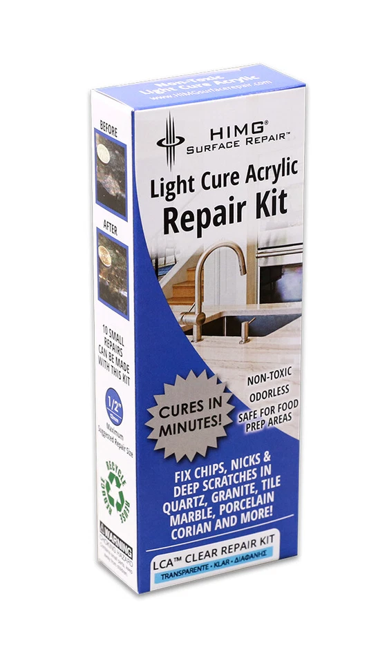 CLEAR LIGHT CURE ACRYLIC REPAIR KIT - FOR GRANITE, MARBLE, TILE, QUARTZ, - Image 3 of 4