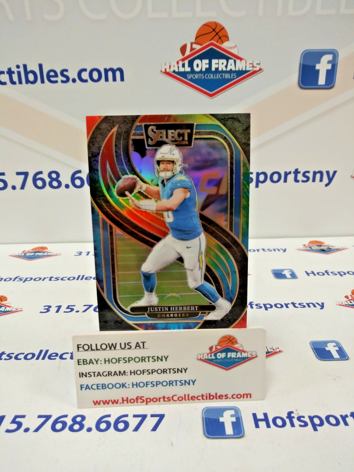 2024 PANINI SELECT JUSTIN HERBERT TIE DYE PREMIER LEVEL PRIZM 15/25 #131