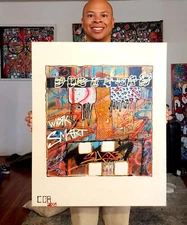 CORBELLIC ORIGINAL PAINTING 24X36 WORK SMARTER EXPRESSIONISM LARGE ART CANVAS