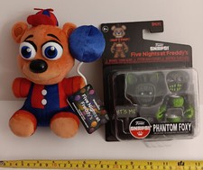 FIVE NIGHTS AT FREDDY'S FNAF BALLOON FREDDY PLUSH PHANTOM FOXY SNAPS FUNKO FIG