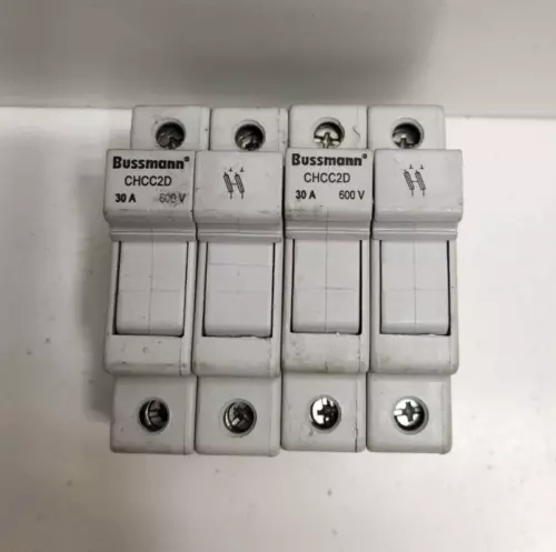 LOT OF 2 GUARANTEED! BUSSMANN 30A 600V 2-POLE FUSE HOLDERS CHCC2D
