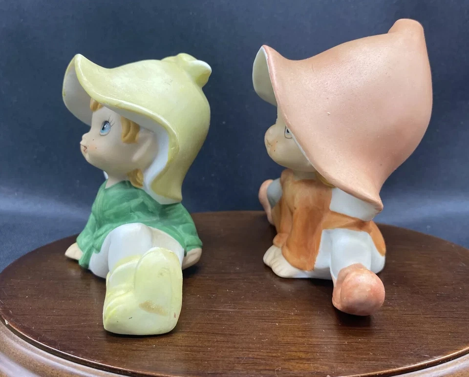 Set of 2 Homco Pixie Elves Elf Figurines #5213 Ceramic Porcelain - Image 3 of 4