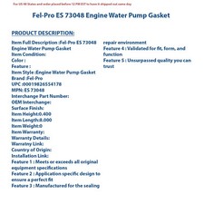 Fel-Pro ES 73048 Engine Water Pump Gasket | High-Quality Auto Part, Universal Fi
