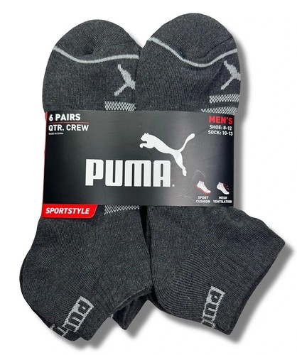 PUMA SOCKS MEN'S - QUARTER CREW - SIZE 10-13 - PACK 6 - Picture 53 of 56