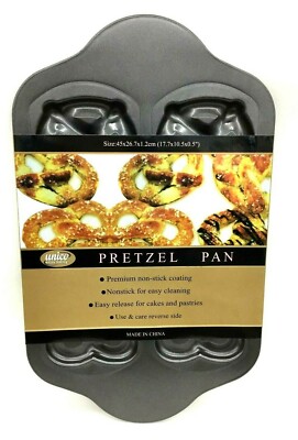 Brezel-Backform antihaftbeschichtet für 6 Brezeln, Backblech