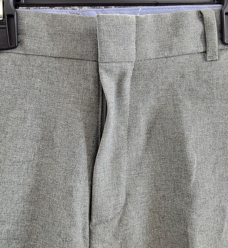 Nautica Heather Poplin Dress Pants Boys 18 Gray Heather Zip Hook & Bar Closure - Picture 10 of 16