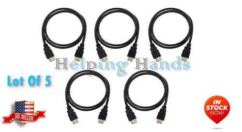 5 Premium High Speed 6 Feet HDMI 1.3 Cable, E318727 AWM Style 20276, 80 ...