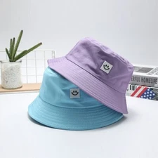 Fashion Women Bucket Hat New Candy Colors Smile Face Sun Hat Outdoor Sports Trav