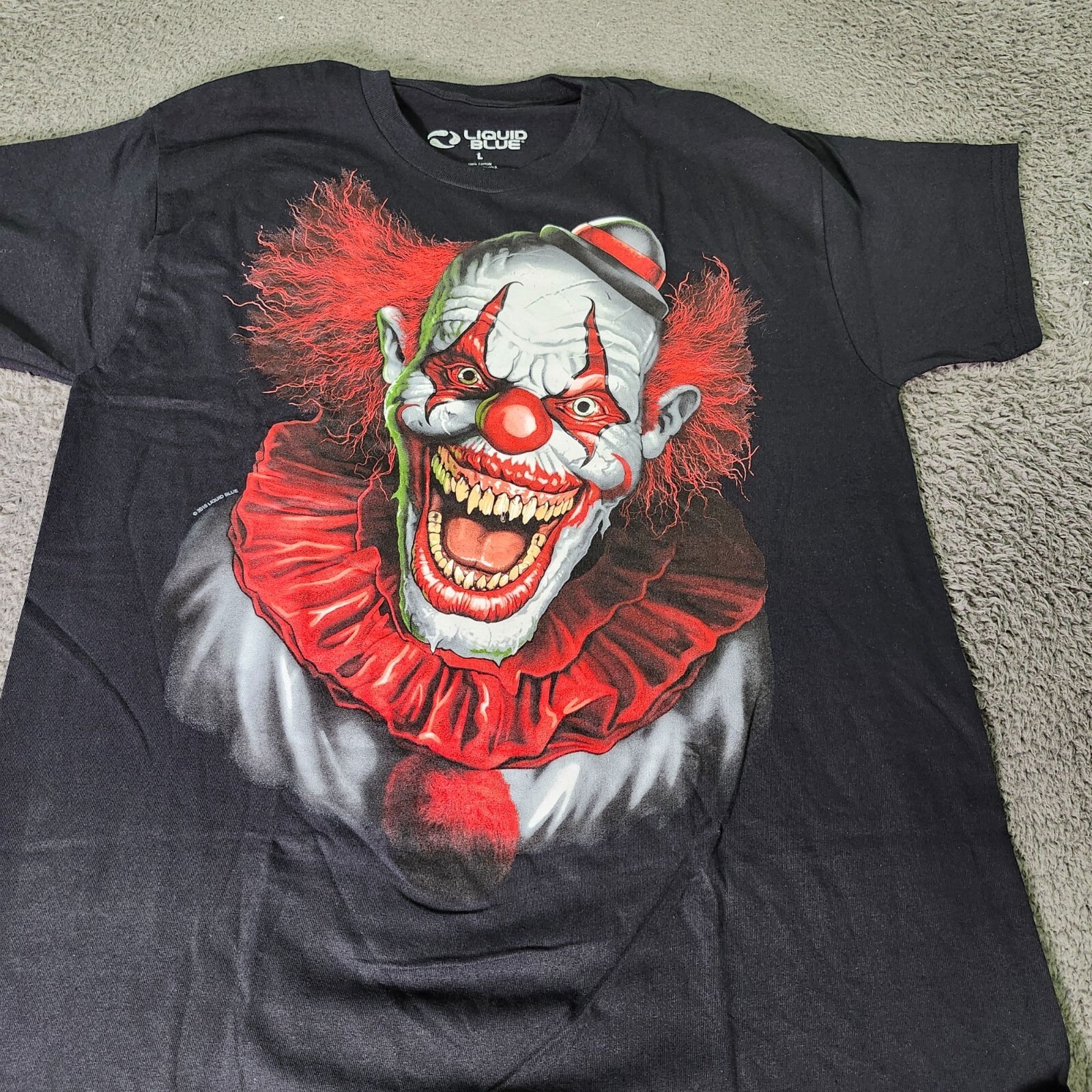 Scary Clown Graphic Tee in Black - Liquid Blue Large T-Shirt