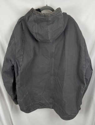 Carhartt Jacket Mens 3XL Sherpa Lined Full Zip Hooded Grey Carhartt Jacket Mens 3XL Sherpa Lined Full Zip Hooded Grey