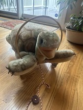 Steiff Vintage Stuffed Ride On Turtle
