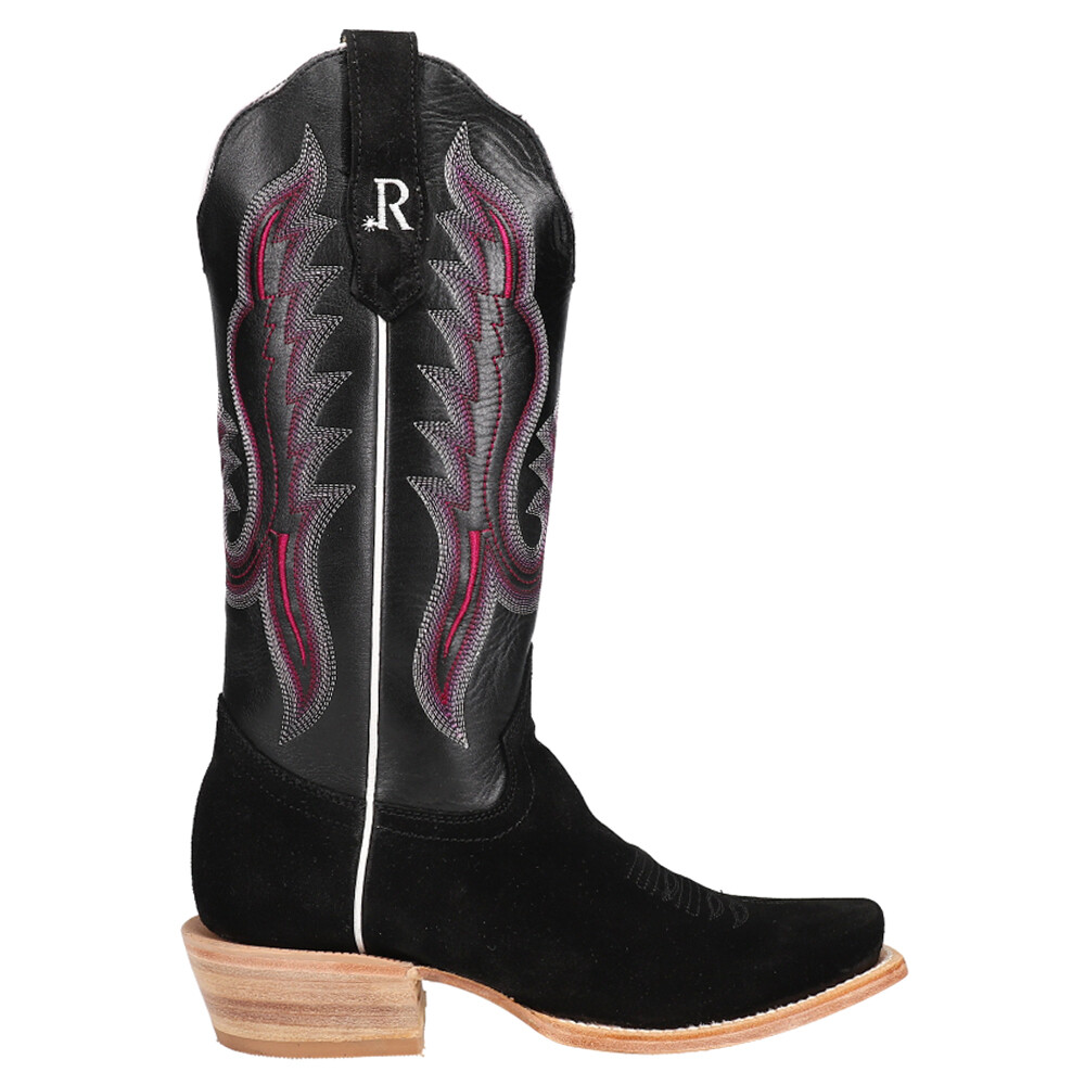 Сапоги R. Watson, черные ковбойские сапоги с квадратным носком и вышивкой, женские черные Casu