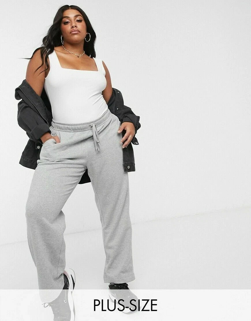 Nike Essentials Loose Fit Fleece Women's Sweatpants Plus Size Gray CJ0414  063