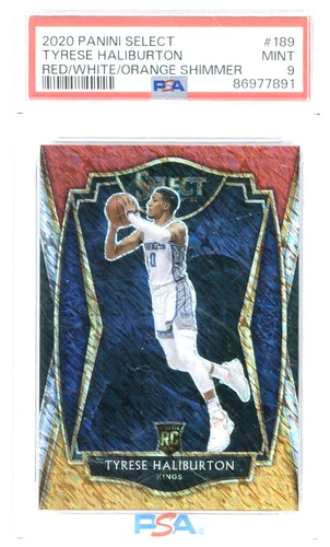 2020 Select Tyrese Haliburton #189 Red/White/Orange Shimmer Premier Prizm PSA 9