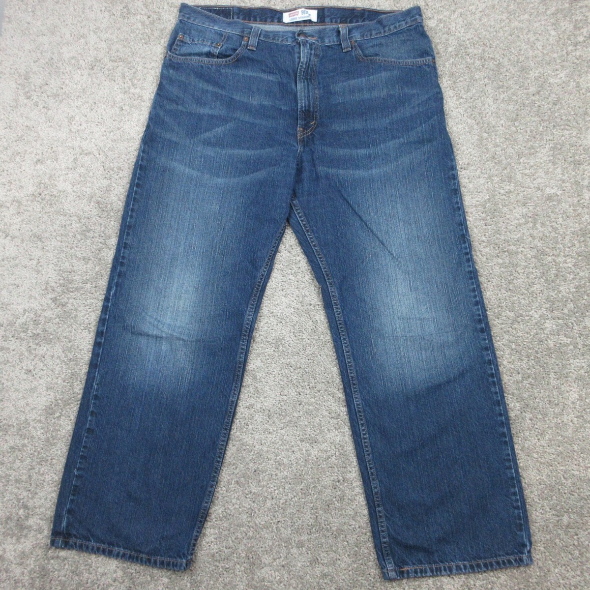 Levis Jeans Mens 38x30 Blue 569 Loose Straight Baggy Dark Denim